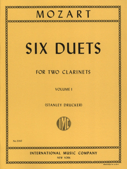 Six Duets for Two Clarinets Volume 1