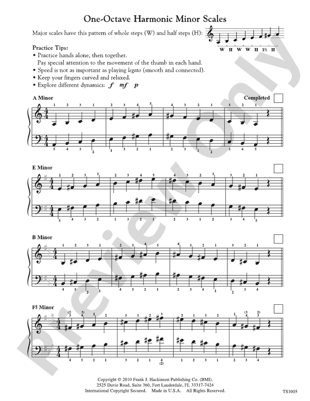 One-Octave Harmonic Minor Scales and Arpeggios - Piano (Digital Download)