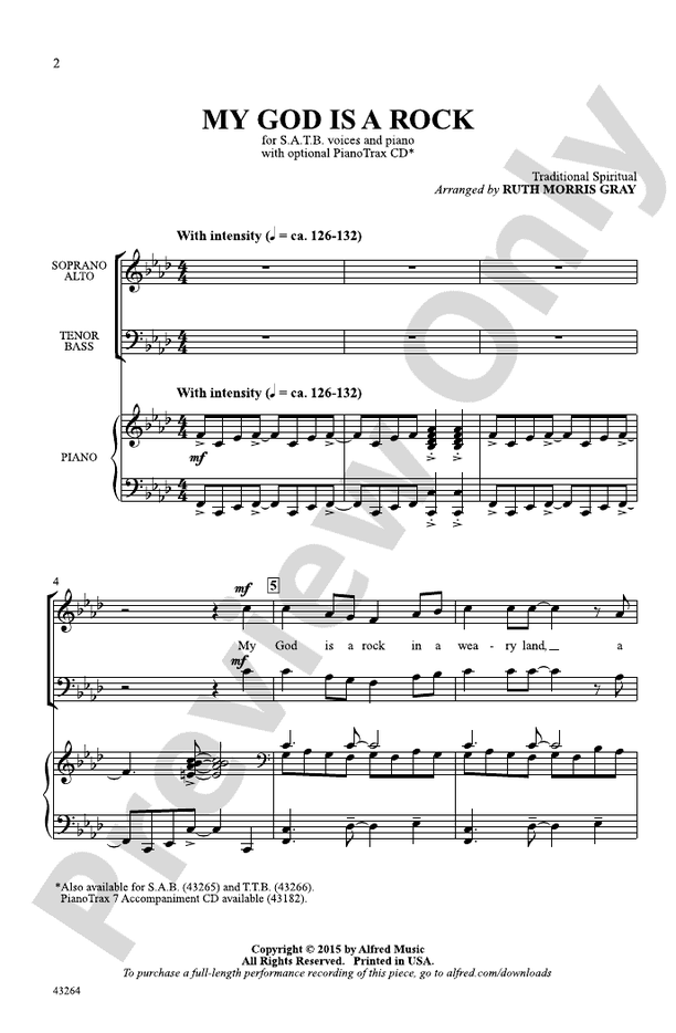 My God Is a Rock - Arr. Ruth Morris Gray – SATB Choral Octavo (Digital Download)