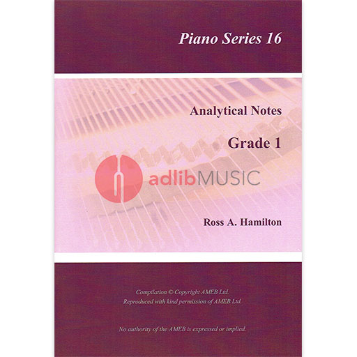 AMEB Analytical Notes Piano Series 16 Gr 1