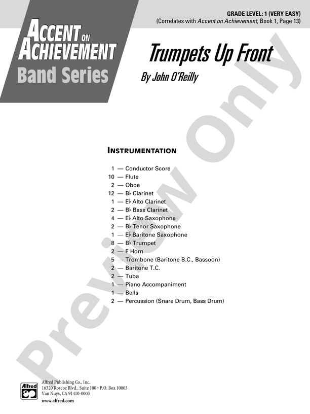 Trumpets Up Front - Concert Band Conductor Score & Parts (Digital Download)