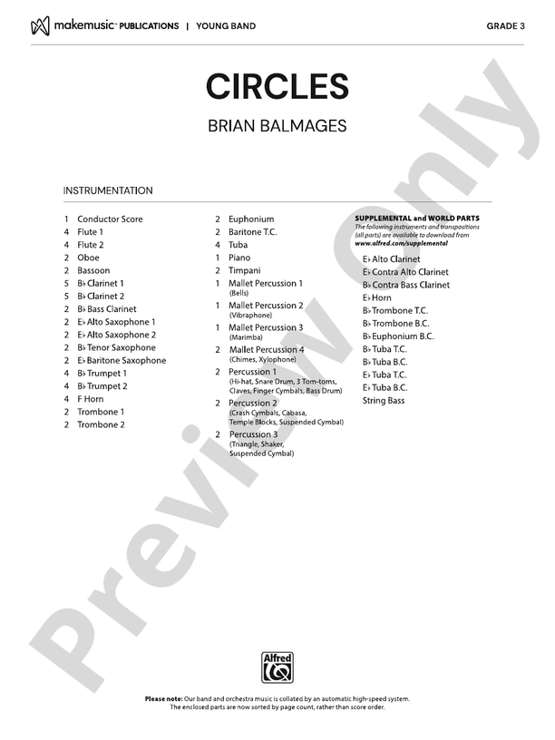 Circles – Concert Band Conductor Score & Parts (Digital Download)