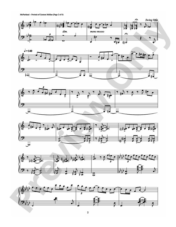 Portrait of Carmen McRae - Piano (Digital Download)