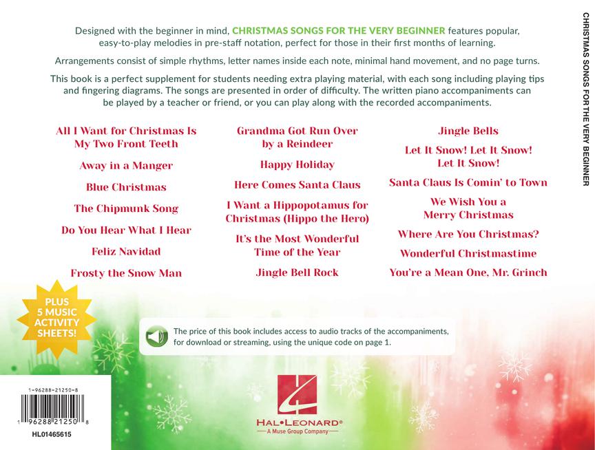 Christmas Songs for the Very Beginner - Piano/OLA Hal Leonard 1465615
