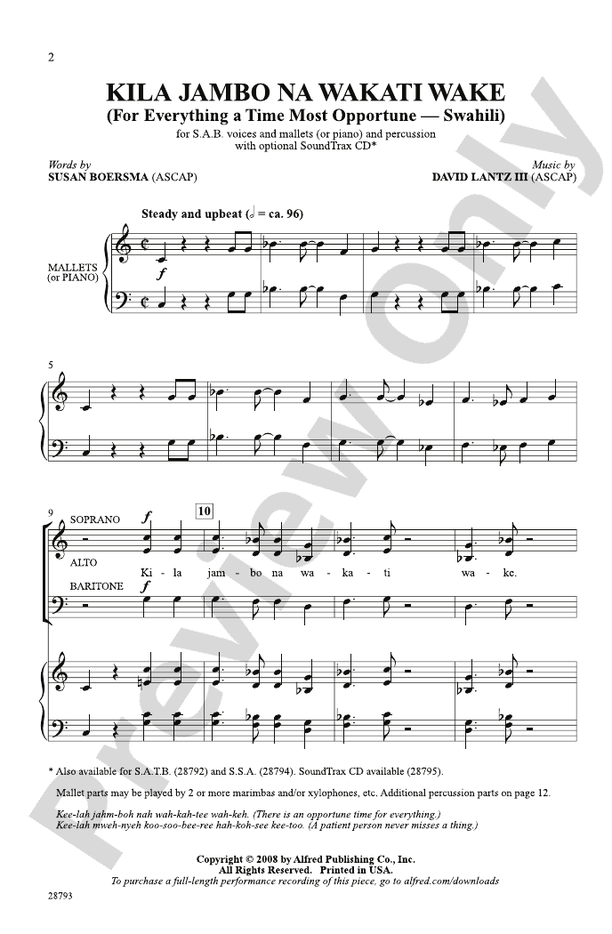 Kila Jambo na Wakati Wake (For Everything a Time Most Opportune - Swahili) – SAB Choral Octavo (Digital Download)