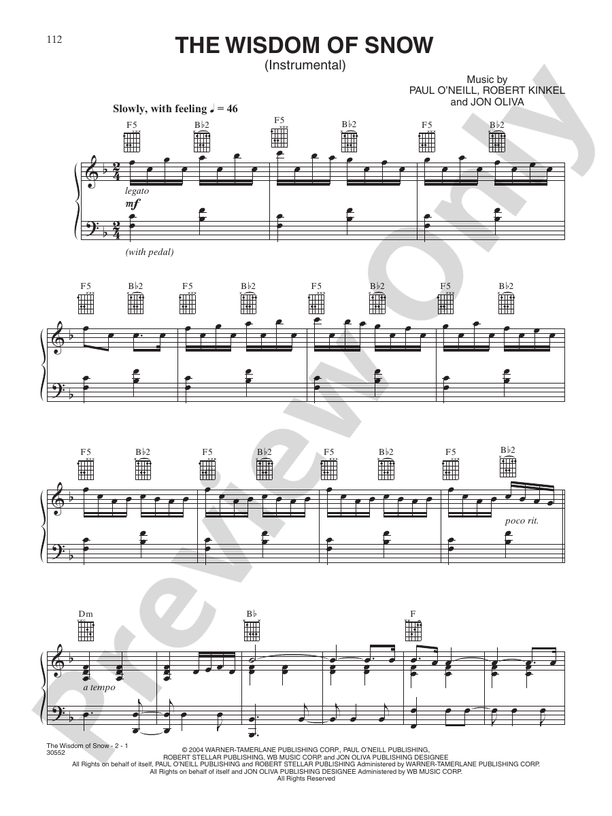 Wisdom of the Snow - DSM-PS-0010912 - Piano (Digital Download)