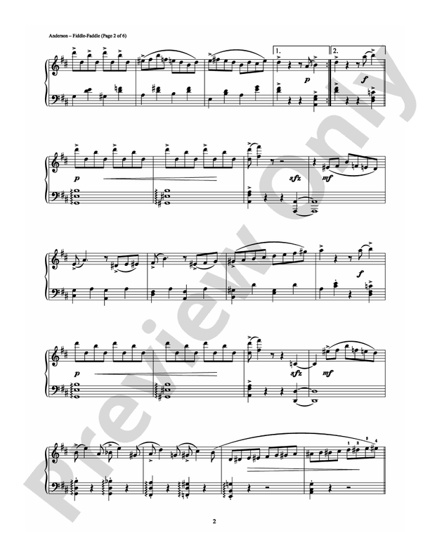 Fiddle-Faddle - Piano (Digital Download)