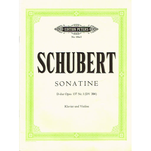 Schubert - Sonatina in Dmaj Op137 - Violin/Piano Accompaniment Peters P156A1