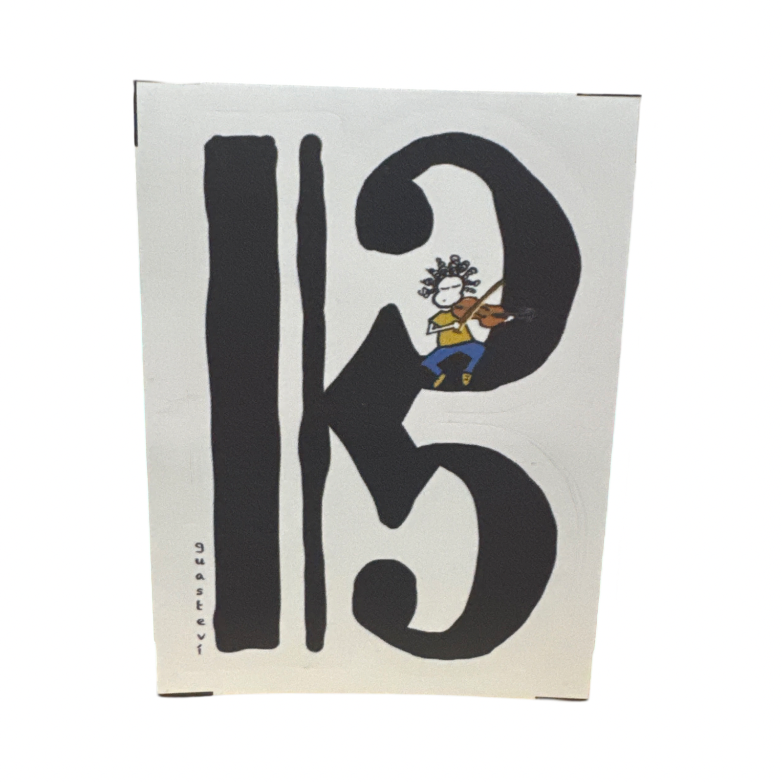 Sticker Violist Sitting on an Alto Clef