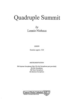 Quadruple Summit - Saxophone Hal Leonard Saxophone Quartet