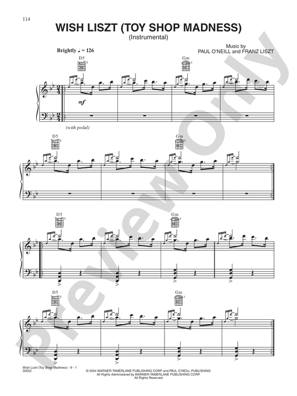 Wish Liszt (Toy Shop Madness) - DSM-PS-0010913 - Piano (Digital Download)