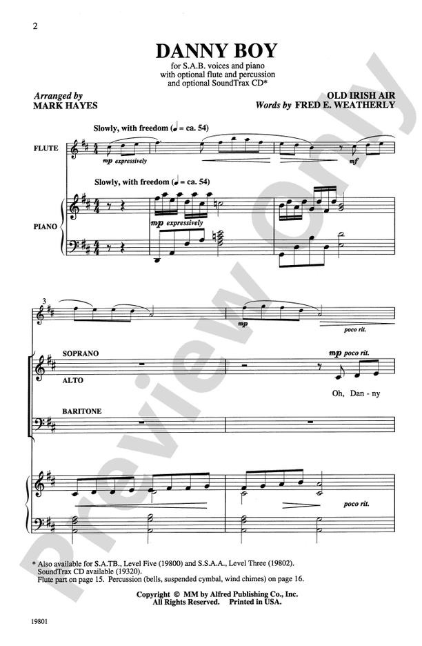 Danny Boy – SAB Choral Octavo (Digital Download)
