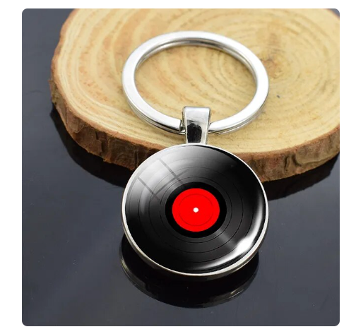Glass Top Vinyl Keyring