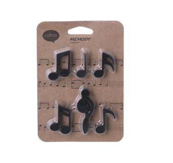 Memody Music Magnets Black Quavers and Treble Clef Set of 6
