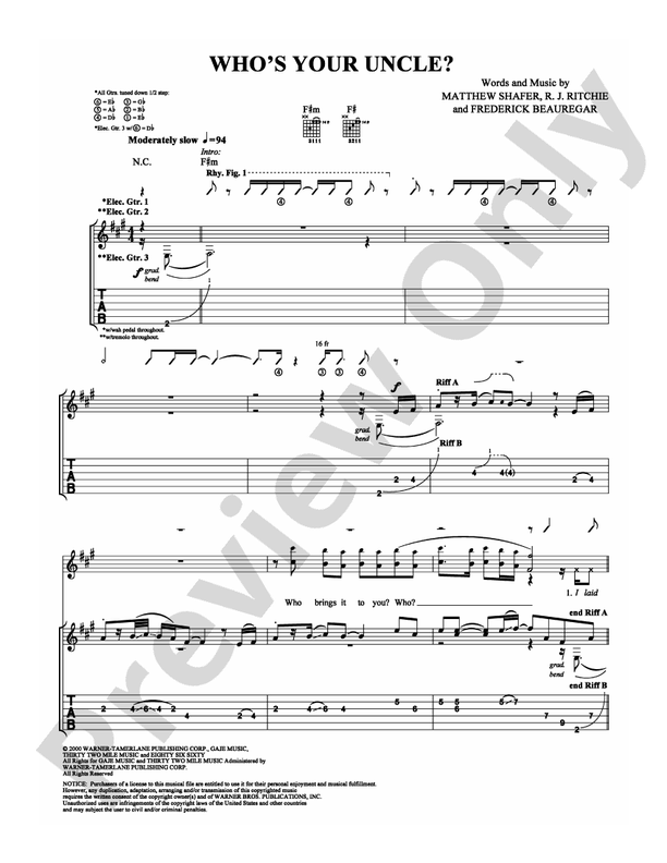 Who's Your Uncle? - Guitar TAB (Digital Download)