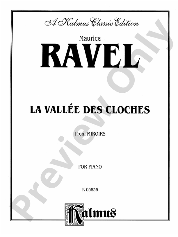 Ravel - La Vallee des Cloches - Piano Solo (Digital Download)