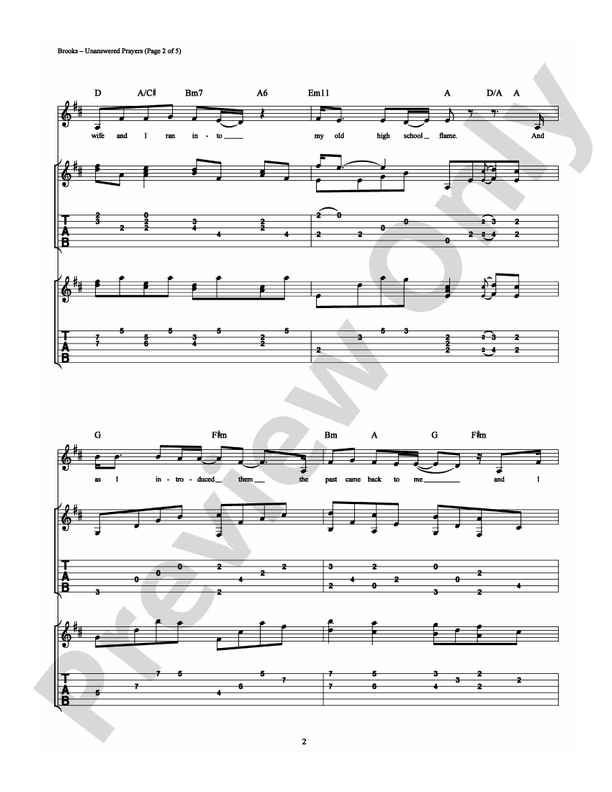 Unanswered Prayers - Guitar TAB (Digital Download)