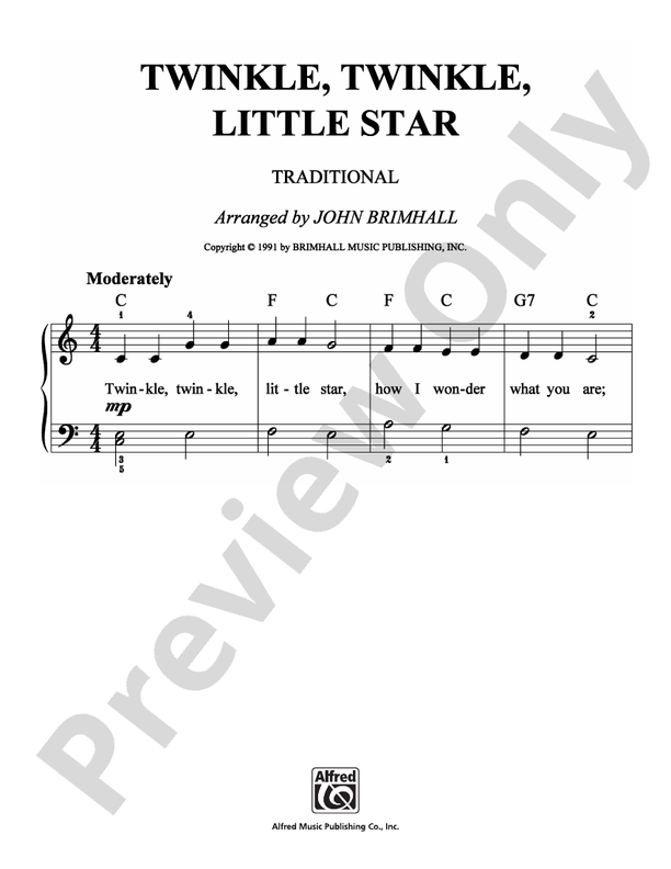 Twinkle, Twinkle, Little Star - Arr. John Brimhall - Easy Piano (Digital Download)