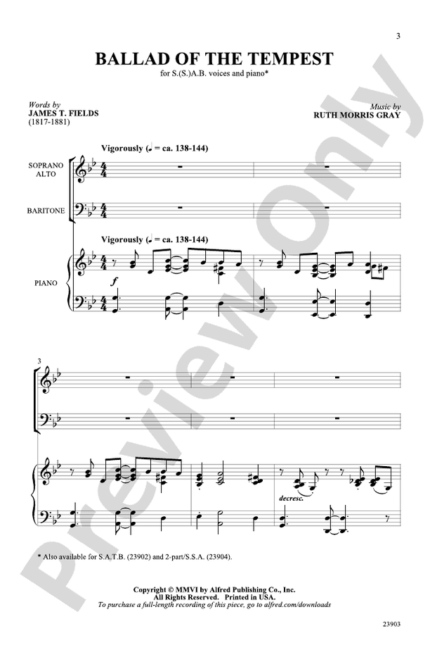 Ballad of the Tempest – S(S)AB Choral Octavo (Digital Download)