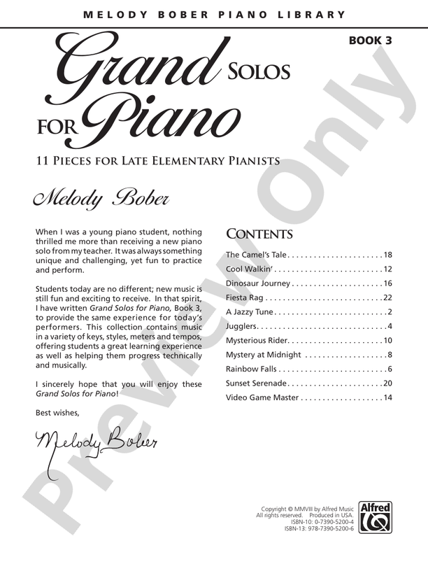 Grand Solos for Piano, Book 3 - Piano (Digital Download)