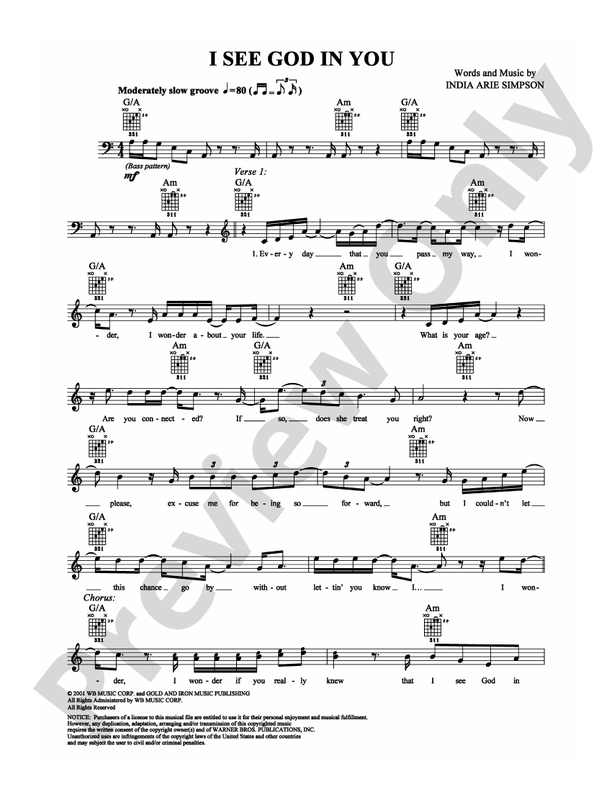 I See God in You - Easy Guitar (Digital Download)