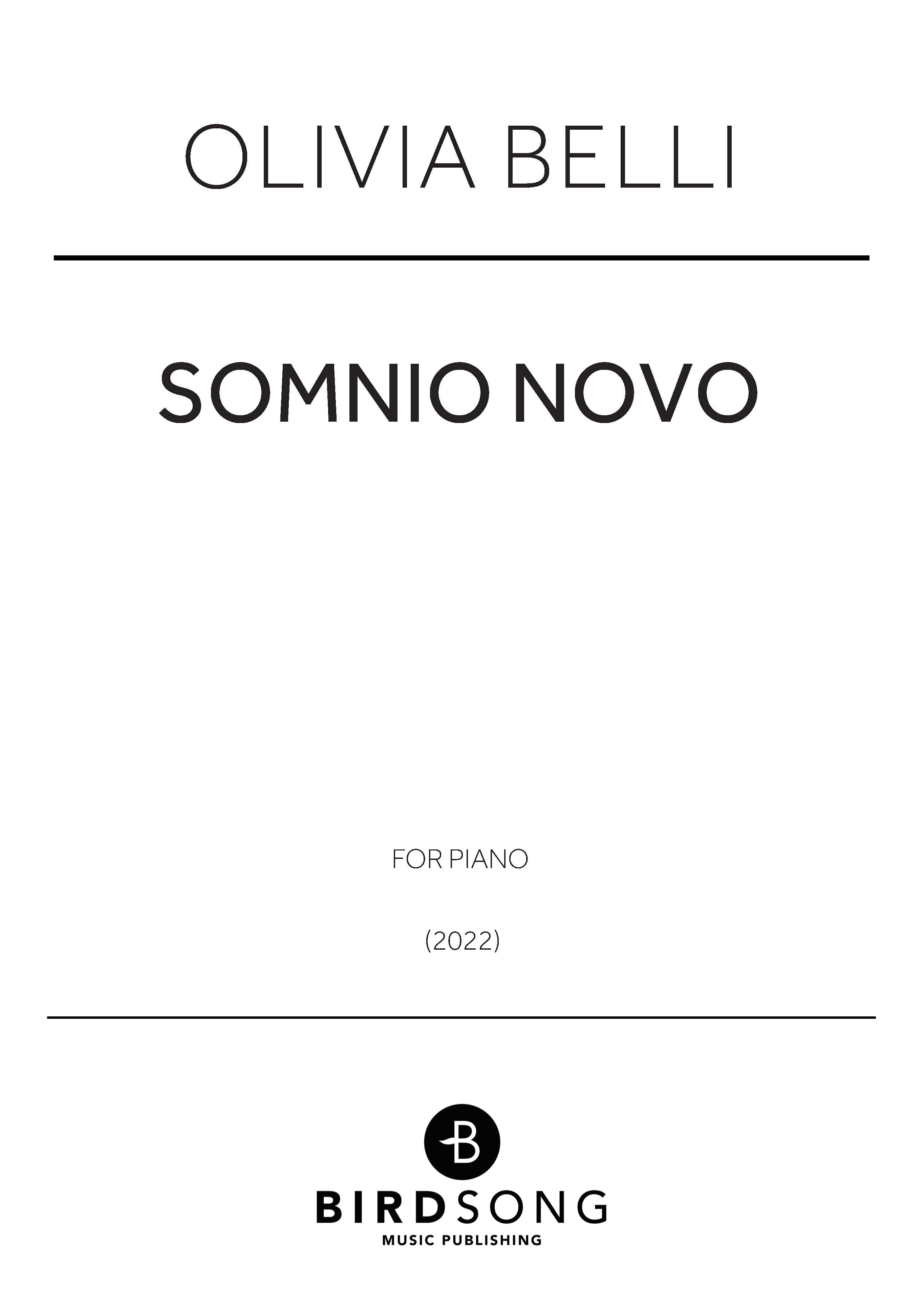 Belli - Somnio Novo - Piano Solo (Digital Download)