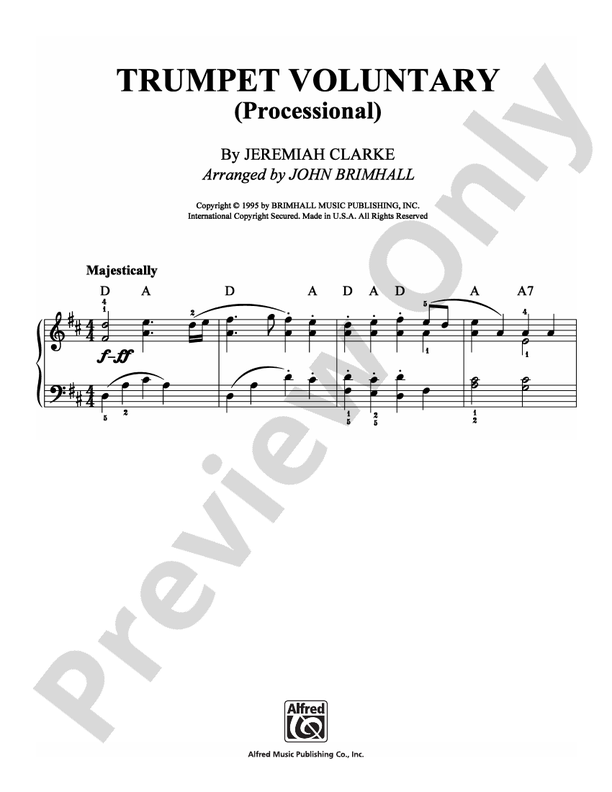 Trumpet Voluntary (Processional) - Arr. John Brimhall - Easy Piano (Digital Download)