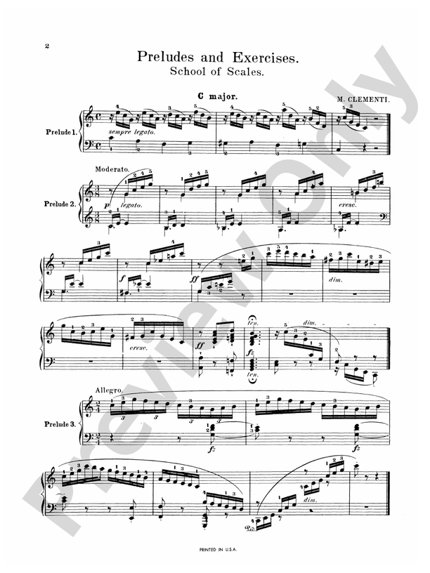Clementi - Preludes and Exercises - Piano Solo (Digital Download)