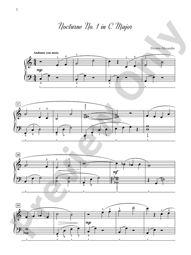 Alexander - Nocturnes, Book 1: 8 Romantic-Style Solos for Piano - Piano (Digital Download)