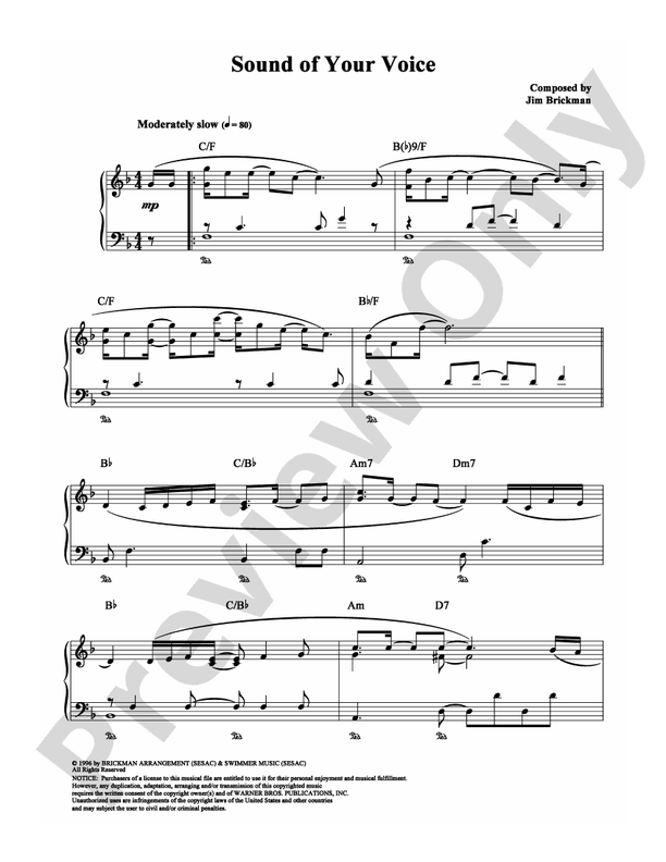 Sound of Your Voice - Piano (Digital Download)