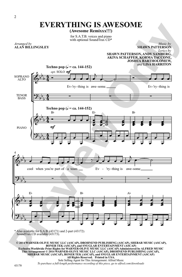Everything is Awesome – SATB Choral Octavo (Digital Download)