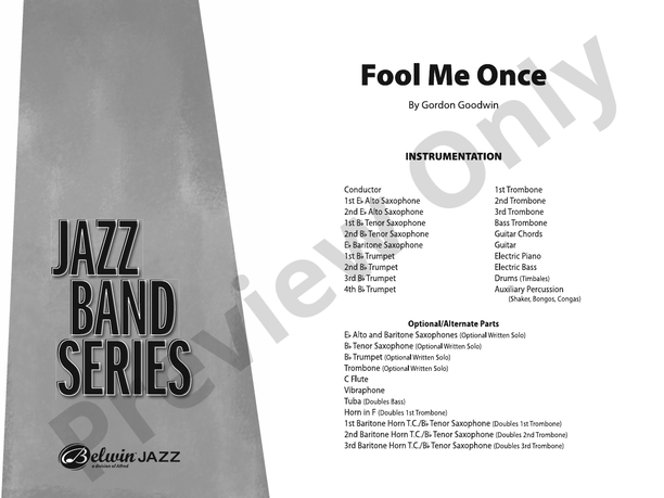 Fool Me Once – Jazz Ensemble Conductor Score & Parts (Digital Download)