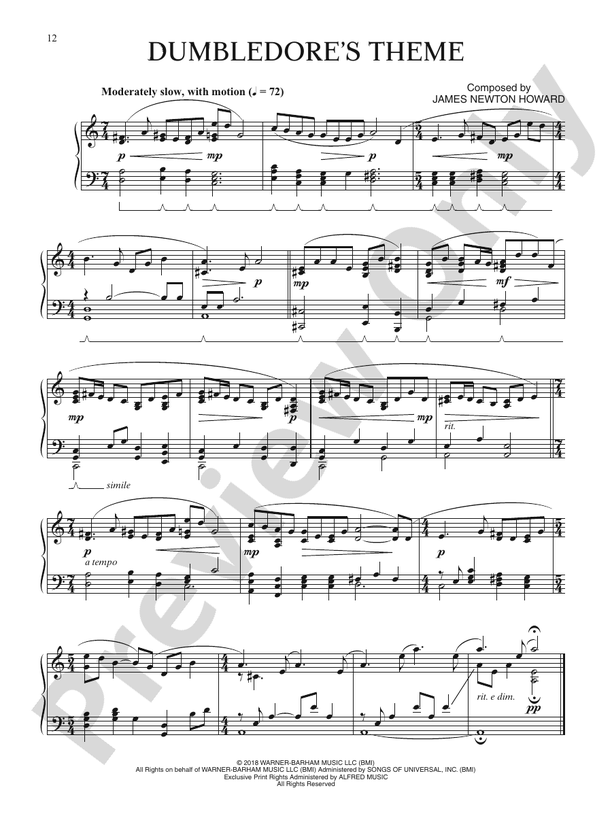 Dumbeldore's Theme (from Fantastic Beasts: The Crimes of Grindelwald) - Piano Digital Download)