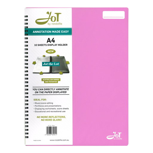 Rondofile 10 Page Music Jot Pink