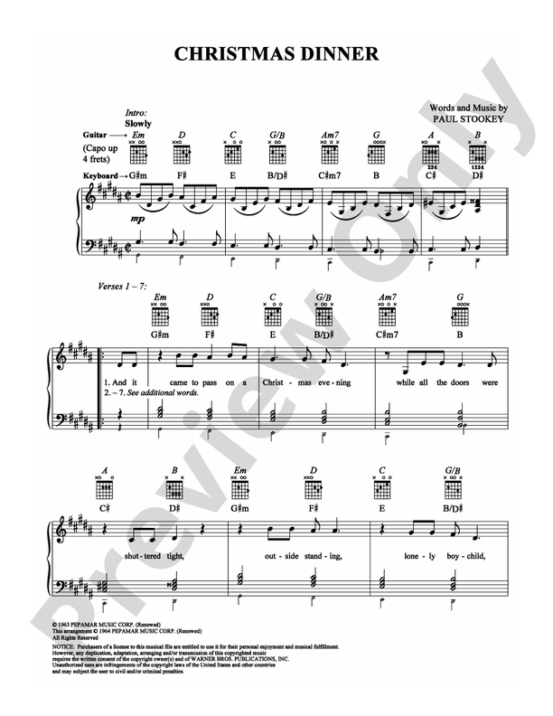 Christmas Dinner - Peter, Paul & Mary - PVG (Digital Download)