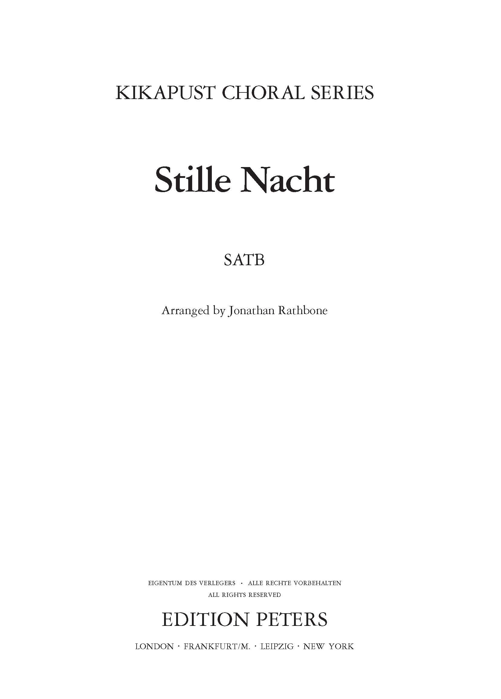 Stille Nacht (EP77011) - SATB Choral Octavo (Digital Download)