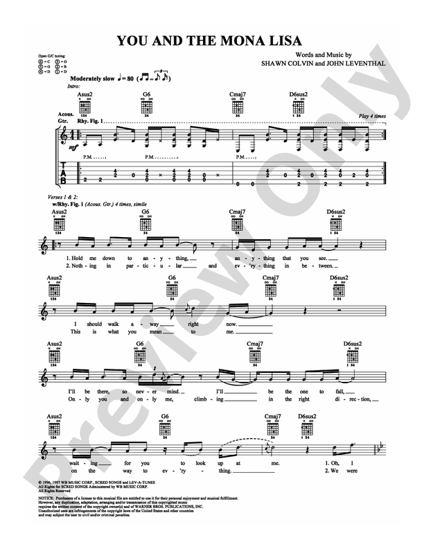 You and the Mona Lisa - Easy Guitar (Digital Download)