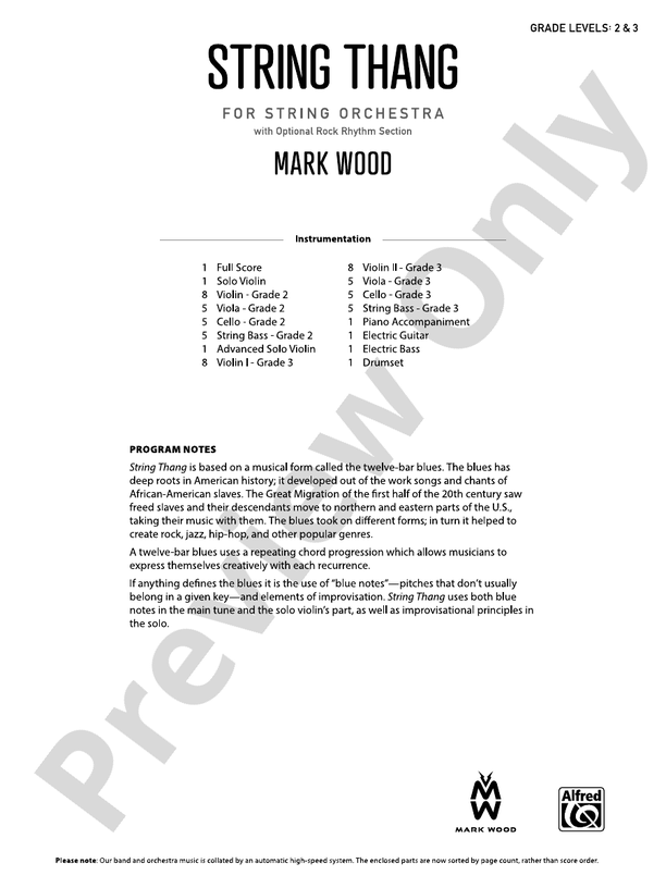 String Thang - String Orchestra Conductor Score & Parts (Digital Download)