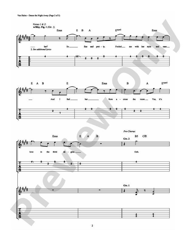 Dance the Night Away - Easy Guitar (Digital Download)