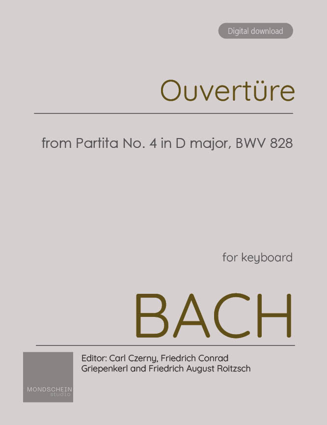 Bach - Ouverture from Partita No. 4 in D major, BWV 828 - Mondschein Studio - Piano (Digital Download)