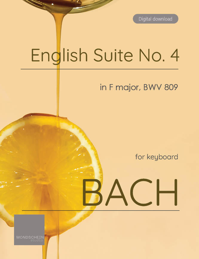 Bach - English Suite No. 4 in F major, BWV 809 - Mondschein Studio - Piano/Keyboard (Digital Download)