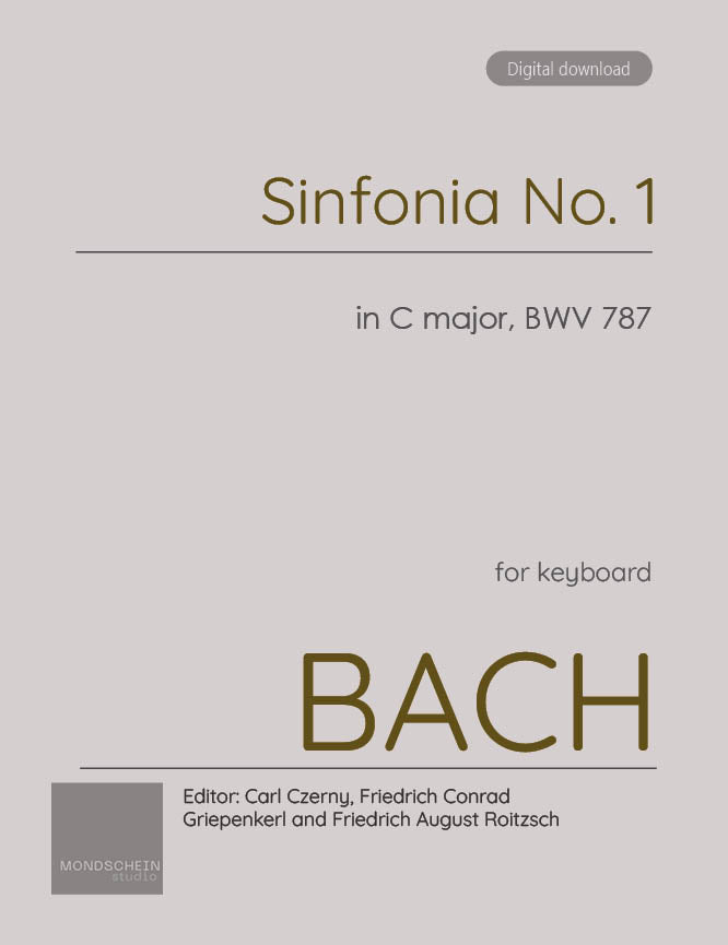 Bach - Sinfonia No. 1 in C major, BWV 787 - Mondschein Studio - Piano (Digital Download)
