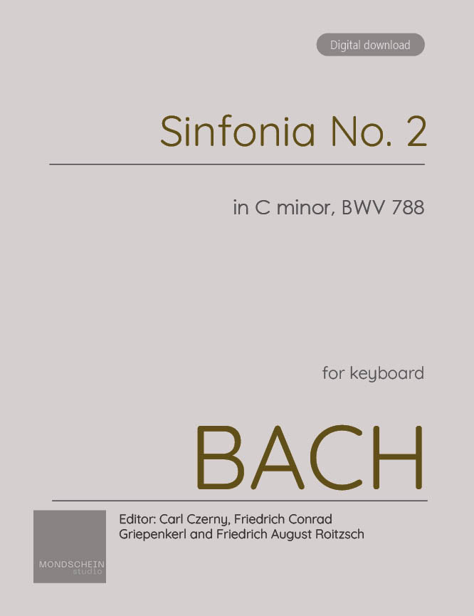 Bach - Sinfonia No. 2 in C minor, BWV 788 - Mondschein Studio - Piano (Digital Download)
