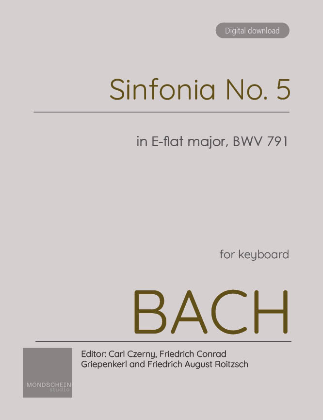 Bach - Sinfonia No. 5 in E-flat major, BWV 791 - Mondschein Studio - Piano (Digital Download)