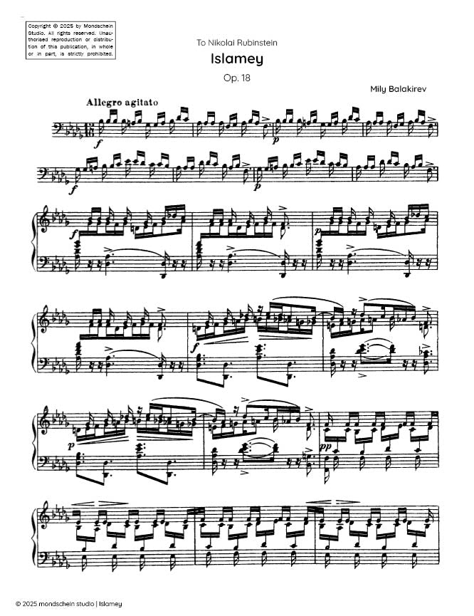Balakirev - Islamey, Op. 18 - Mondschein Studio - Piano (Digital Download)