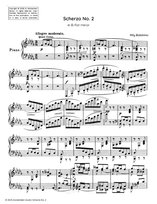 Balakirev - Scherzo No. 2 in B-flat minor - Piano (Digital Download)