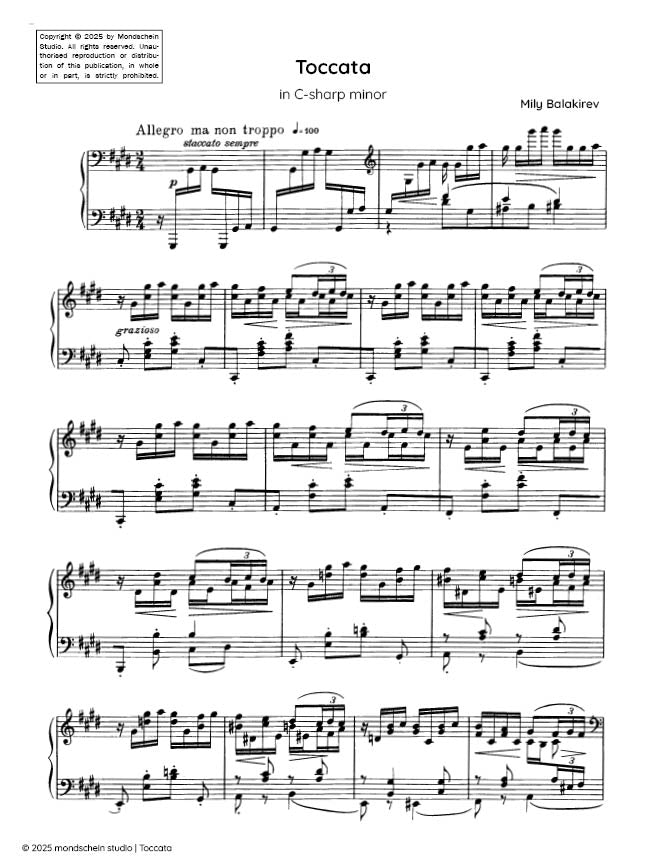 Balakirev - Toccata in C-sharp minor - Piano (Digital Download)