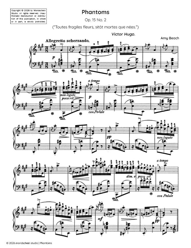 Beach - Phantoms, No. 2 from Four Sketches, Op. 15 - Mondschein Studio - Piano (Digital Download)