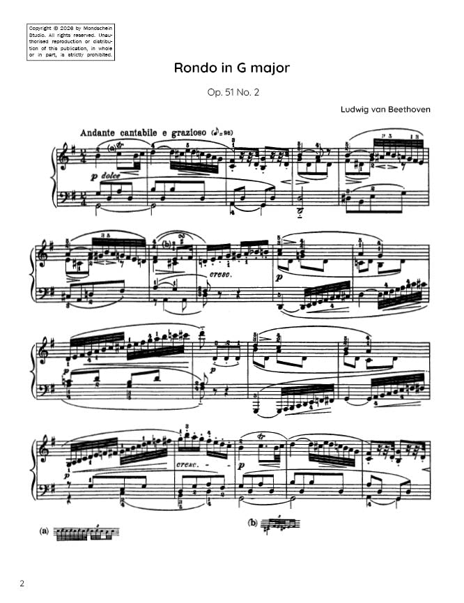Beethoven - Rondo in G major, Op. 51 No. 2 - Piano (Digital Download)