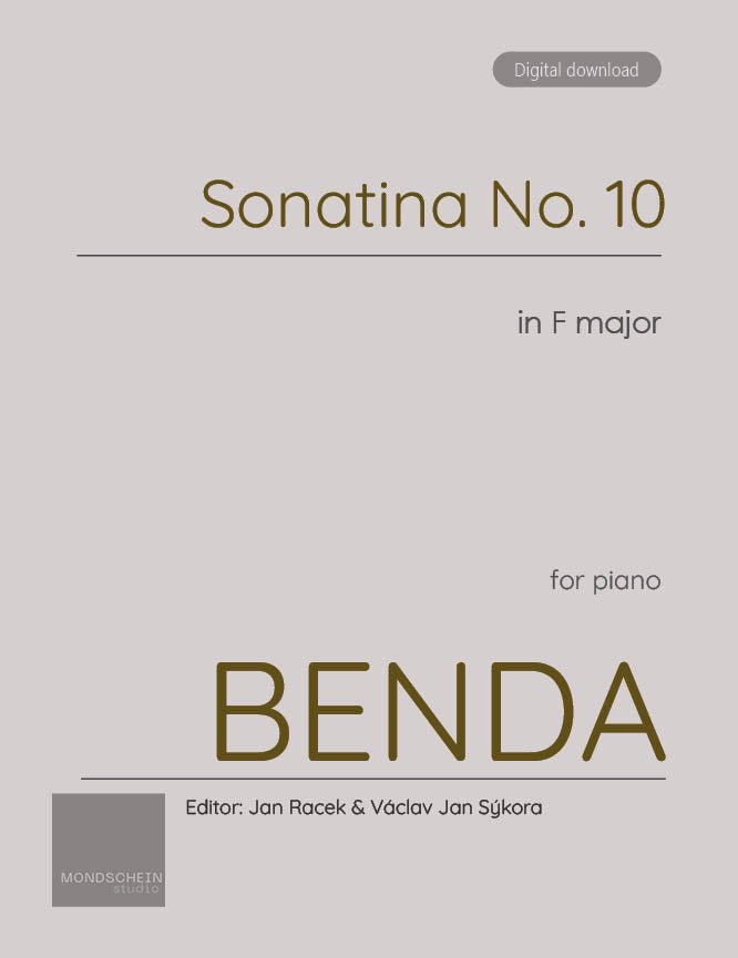 Benda - Sonatina No. 10 in F major - Mondschein Studio - Piano (Digital Download)